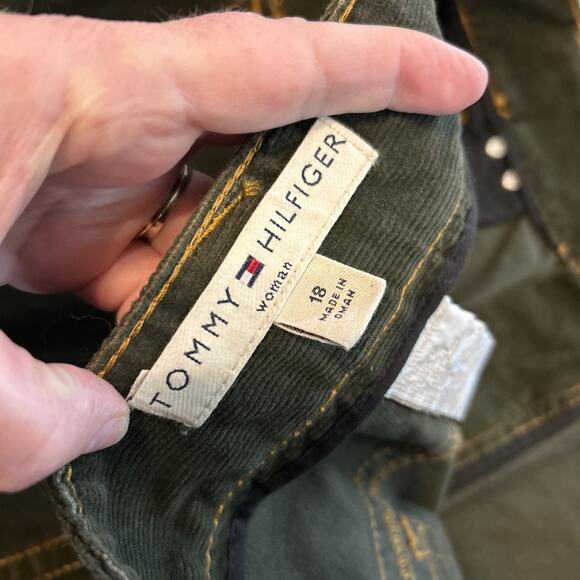 Vtg Y2K Tommy Hilfiger Forest Olive Green Corduroy Skirt Women’s Sz 18 2004 - Picture 6 of 7